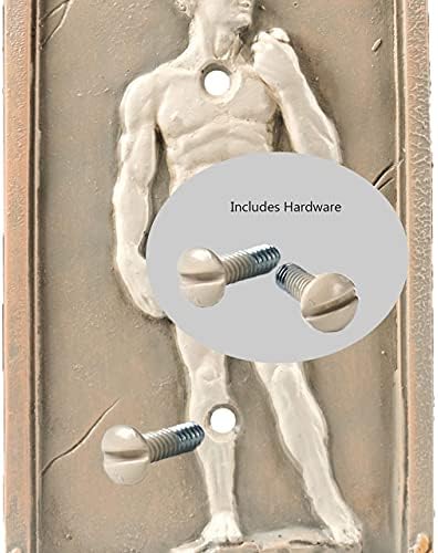 Bella Haus Design Michelangelo David 3D Sculpted Light Switch Tampa - Polyresin Single Toggle Wall Switch Placa - estátua de David Michelangelo
