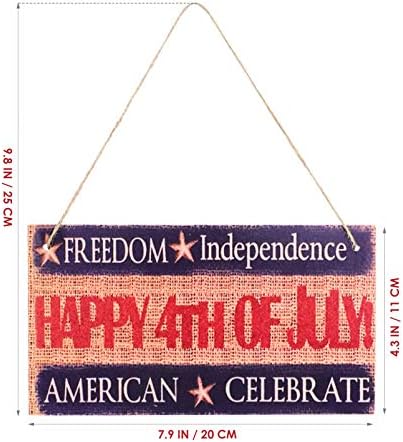 Valiclud 3pcs 4 de julho Placa de madeira Placa vintage American Independence Day Party pendurado ornamentos