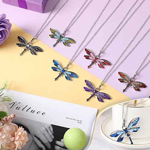 PingyongChang 5 peças Jóias de libélula boêmia Colar boêmio para mulheres pendentes coloridas colares de espingarda