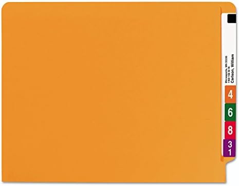 Smead 25510 Pastas de arquivo colorido Corte reto Carta da guia End ENFEREIRA Orange 100/caixa