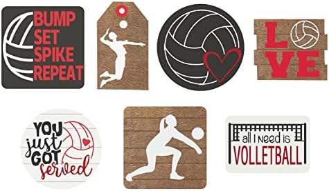 Decorações de bandeja de Páscoa Sports Sports Volleyball Bandejas de bandeja de bandeja em camadas Decoração de voleibol feminino Decoração
