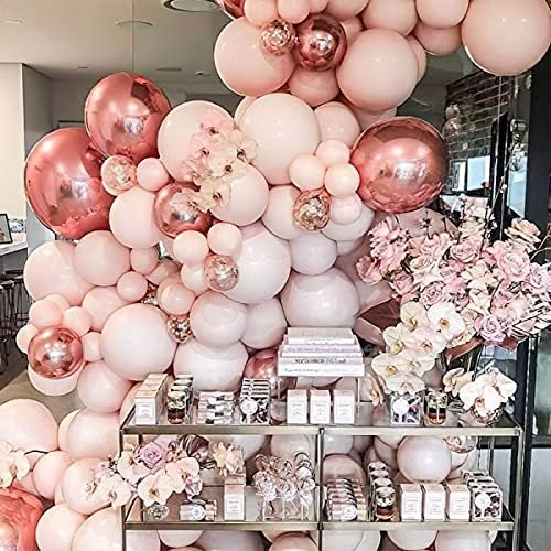Partywoo Balões rosa, 100 PCs Balões rosa pálidos pacote de tamanhos diferentes de balões de 18 polegadas de 12 polegadas de 12