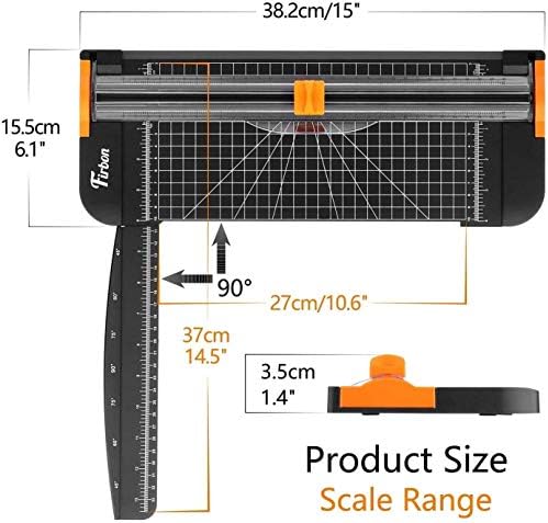 Pacote de cortador de papel A4 A4 com lâminas de substituição de 5pcs, ferramenta de scrapbooking de titânio de 12 polegadas