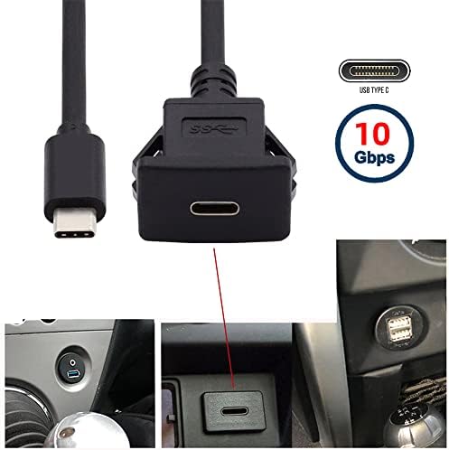 XIWAI à prova d'água da poeira USB-C tipo-C USB 3.1 10 Gbps Extensão Cabo de extensão de montagem de carro de descarga para painel Painel do painel