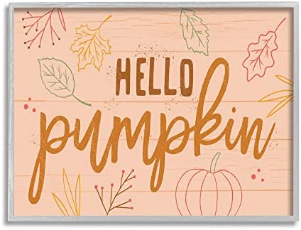 Stuell Industries Hello Pumpkin padronizado Botanicals Design de frase de outono, design por Nina Seven