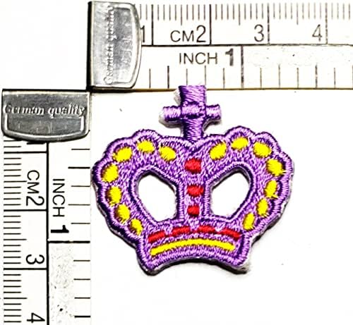 Kleenplus 3pcs. Mini Ferro de Coroa Púrpura em Patches Prince Princesa Cartoon Kids Fashion Style Moth Motif Applique Decoration Emblem