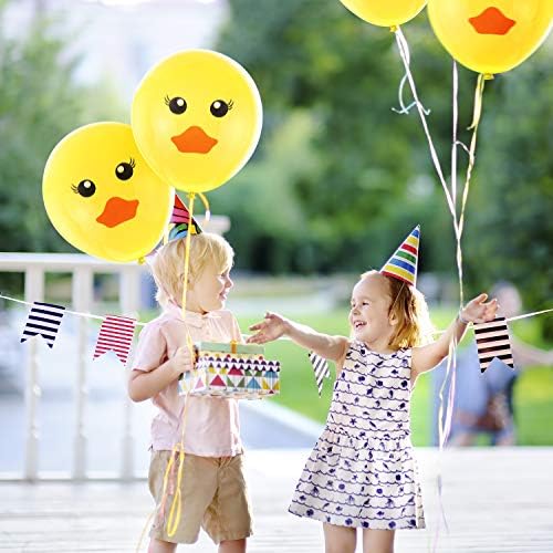 60 peças Balões de látex de pato amarelo Balões de pato de desenho animado Balões estampados