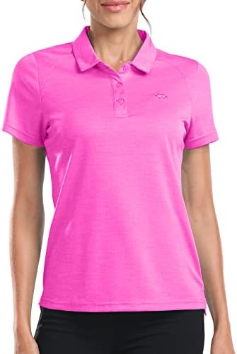 MOFIZ Corte as camisas de pólo de golfe feminino e as mulheres de umidade de umidade de golfe com bainha com uma fenda ligeiramente