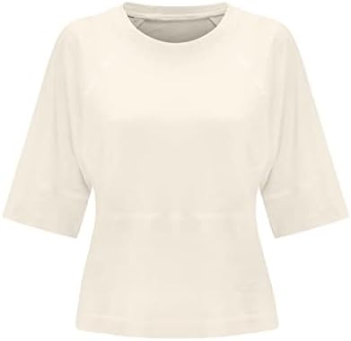 Tops femininos de verão Crewneck Solid Short Manga Camiseta de grandes dimensões Camisas clássicas Casual Blusa lar