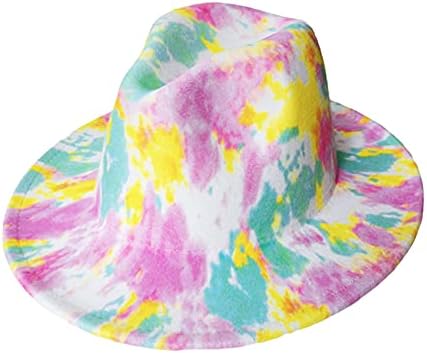 Chapéu amplo de jazz tie-dye feminino chapéu de verão tie-dye trajes impressos de viseira chapéu de senhoras para mulheres