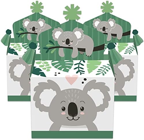 Big Dot of Happiness Koala Cutie - Favores de festa da caixa de tratamento - Party de aniversário de urso e chá de bebê Goodie Godie - Conjunto de 12