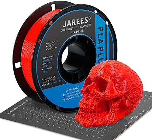 JAREES PLA PLUS FILAMENTO DE IMPRESSORA 3D, HAPERidade de resistência PLA Pro Filamento de impressão 1,75 mm 1 kg Cada