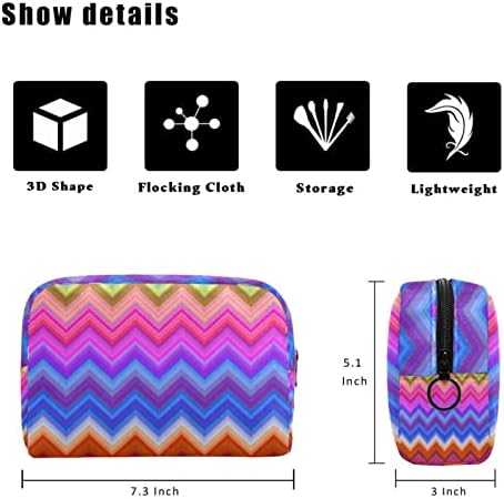Tbouobt Bolsa cosmética para mulheres, bolsas de maquiagem Bolsa de higiene pessoal espaçosa presente de viagem, arco -íris Ripple Art