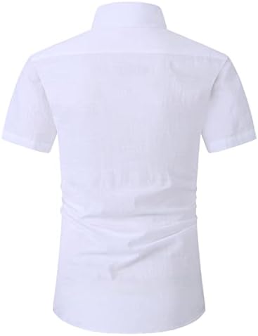 Camisa de vestido de linho de algodão Cambkatl para homens de verão casual manga de manga curta camisetas de ajuste regular