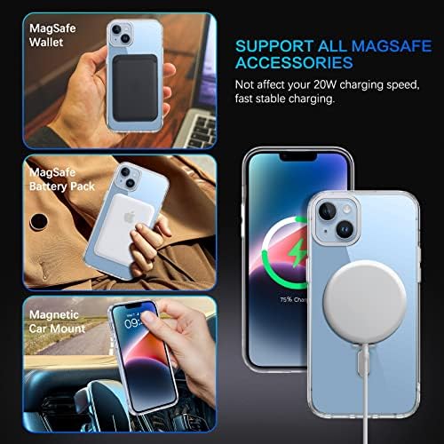 Duedue para o iPhone 14 Plus Magnetic Case com suporte invisível [compatível com MagSafe], tampa de proteção de proteção