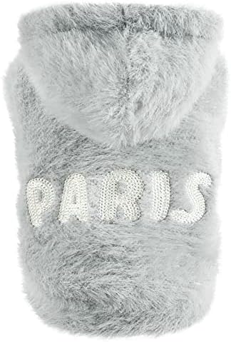 Suéter grande de cachorro para cães moletom com capuz de cor pura cor de casaco quente letra de gato