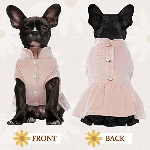 Vestido de inverno de casaco de cachorro kuoser, lã de lã de lã de cães de cães, vestido de colete, roupa térmica à