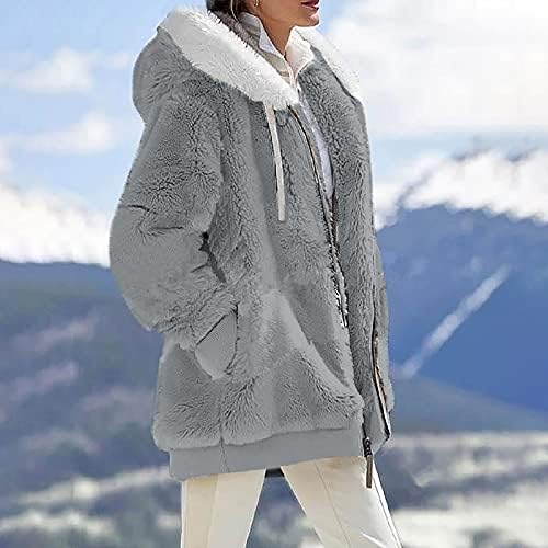 Jaquetas longas de foviguo para mulheres com moda e manga comprida e clássica Jaqueta de trabalho de inverno Mulheres de plus size hapuzes