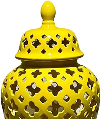 Ｋｌｋｃｍｓ Vaso de flor de jarra de gengibre Vaso de treliça perfurada estilo chinês de 10 polegadas jarra jarra jarra