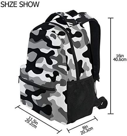 ALAZA Militar Branco e Balck Camo grande mochila personalizada Laptop iPad Tablet School School com vários bolsos