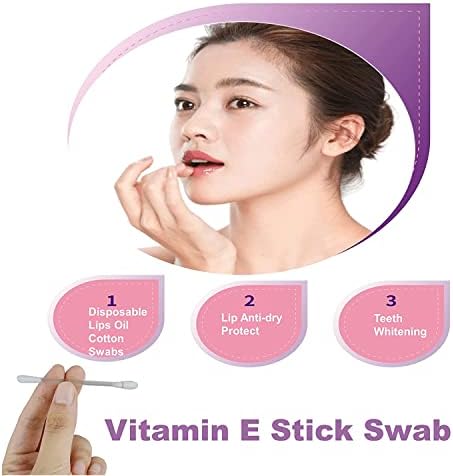 100pcs vitamina E stick stick, lips de lábios descartáveis ​​cotonetes de algodão para proteger anti-secagem lábios, kit de