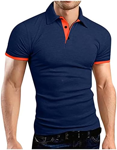 Camisas masculinas da RTRDE Menção Casual Casual Color Solid Spring & Summer Camisetas de pólo de ajuste regular para homens
