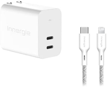 [Bundle Pack: Innergie C3DUO + ​​Innergie USB C para Cabo Lightning] Innergie 30W USBC PD 3.0 QC 4.0 Carregador de parede de carga