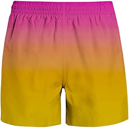 Pouco de natação gradiente para homens shorts de praia seca rápida Torno de natação com bolsos