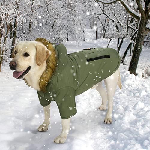 Miaododo Grande cachorro Down Jacket Capuz Casaco Inverno à prova d'água, Roupas de cachorro reflexivo para cães de