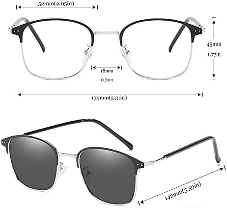 Estrutura quadrada de óculos de óculos de leitura fotochrômica copos Bloqueio de luz azul para homens e mulheres