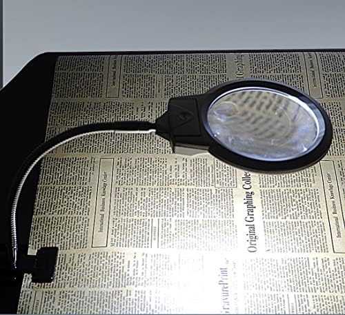 Lâmpada de ampliação de Meichoon com lupa leve, braçadeira, tabela de clipe-on LED LED LOUPS GLITS, para ler Diamond Painting