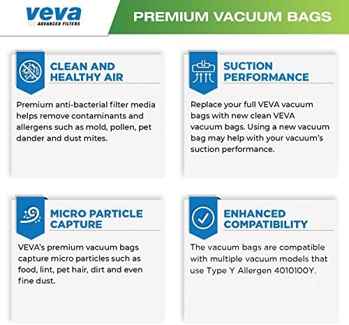 VEVA 30 Pack Premium Superac Vacuum Bags Tipo Y Compatível com Hoover Windtunnel Vacual de vácuo na vertical Style