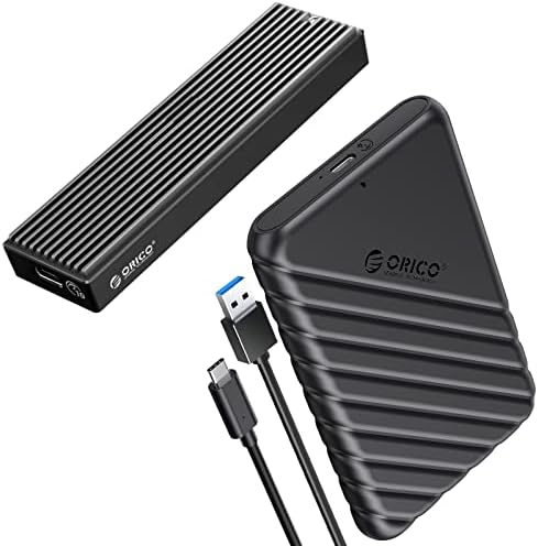 ORICO 2.5 USB C SATA SSD HDD Gabinete do disco rígido + M.2 NVME SSD Gabinete, USB 3.1 Gen 2 para NVME PCI-E M.2 SSD Suporte UASP UASP