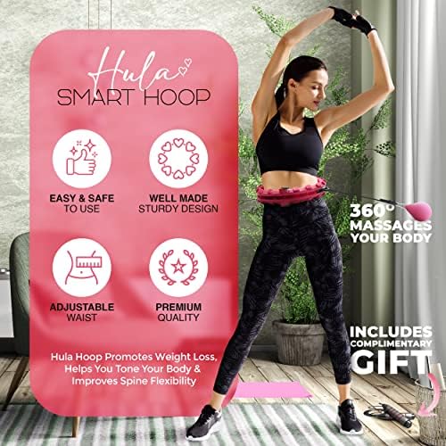 Etopiya Smart Woild Hula Hoop para adultos Perda de peso com banda de resistência - 24 nós de fitness de nó destacável,