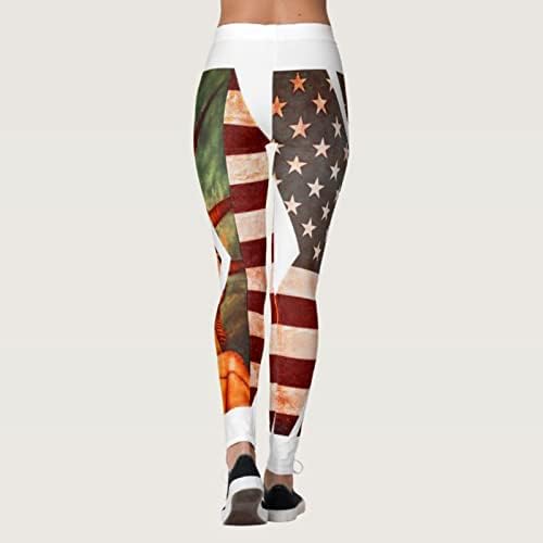 Calças de ioga casual de tamanho grande para mulheres bandeira americana esticar ioga jogging high Rise Burmy Control Leggings Presentes