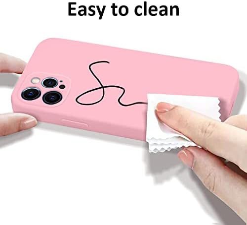ANDATE Pink iPhone 12 Pro Max Case, Liquid Silicone Case Compatível com iPhone 12 Pro Max, capa de telefone de proteção