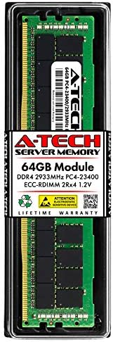 A -Tech 64GB Memory RAM para Dell PowerEdge R840 - DDR4 2933MHz PC4-23400 ECC Registrado RDimm 2RX4 1.2V - Módulo