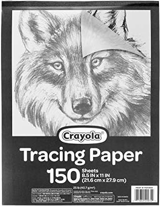 Papel de rastreamento de Crayola 8 1/2 ”x 11”, papel de pergaminho transparente para almofadas de rastreamento, 150 lençóis