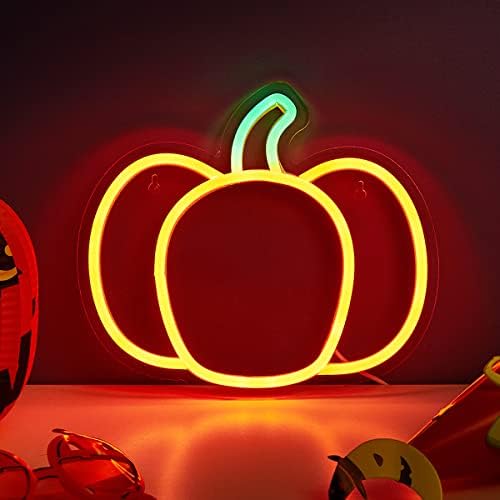 Chi-Buy liderou o sinal de néon de halloween de abóbora de neon, sinais de néon com energia USB Luz noturna, arte de parede 3D e quarto de jogo quarto da sala de estar de decoração de lâmpada de férias para crianças menina menina