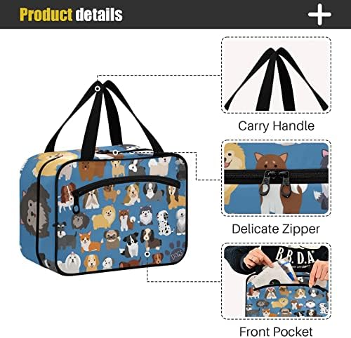 Sinestour fofo cães de cachorros saco de higiene pessoal para mulheres Travel Bag Organizer com sacos de cosméticos