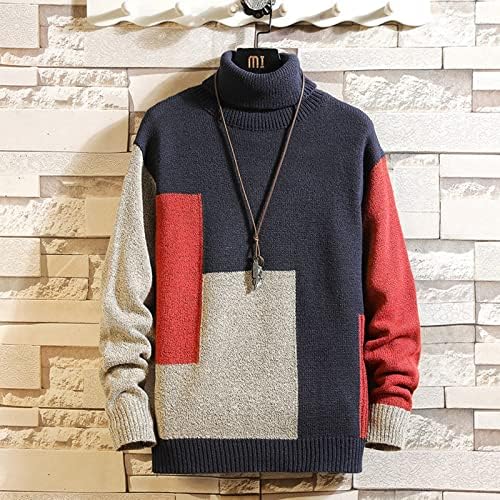 Suéteres de pulôvera masculinos do Ymosrh Novo Sweater de colar de colarinho alto japonês com suéter correspondente