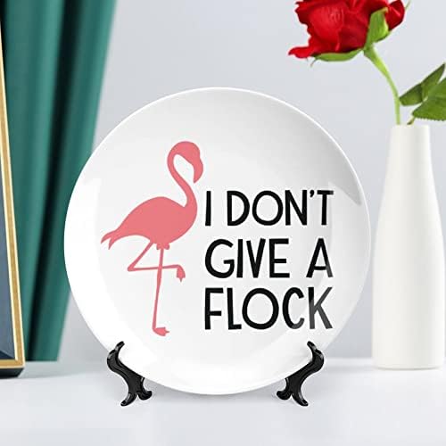 Placa decorativa de cerâmica de flamingo rosa com exibição Stand pendurada no aniversário personalizada casamento presente festivo para casal os pais dele seu marido
