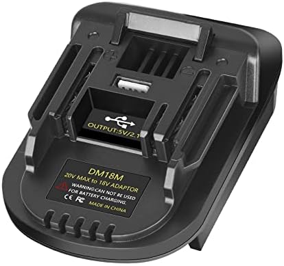 Adaptador de bateria Kunlun DM18M e Bateria de 18v de 2pack para Milwaukee Pacote para Ferramentas Makita 18V