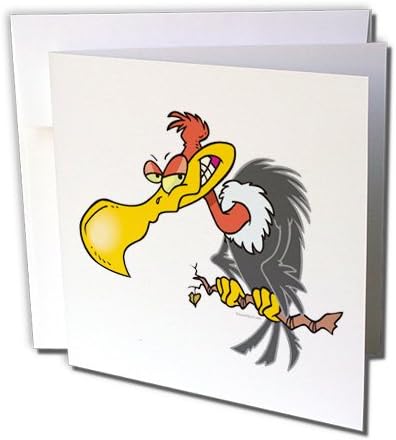 Cartoon 3drose Funny Buzzard - cartões de felicitações, 6 x 6 polegadas, conjunto de 6