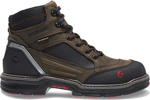 Wolverine masculino nano dedo dedo de 6 polegadas WPF Contorno Welt Work Boot