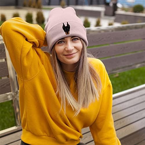 Bang Tidy Roupas Doberman Beanie Knit Hat - Gifes para amantes de cães para mulheres - Chapéus de inverno para mulheres bordadas