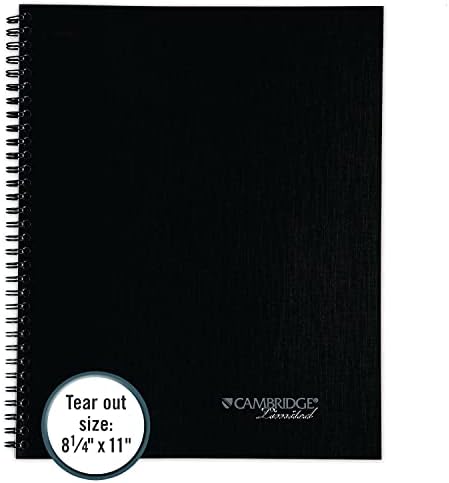 Cabridge Limited Business Notebook, 8-1/4 x 11 polegadas, Wirebound, Action Planner, Black