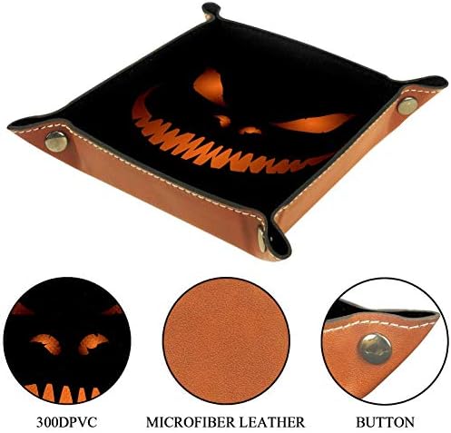 Bandejas de mesa do escritório de Muooum, Halloween de abóbora assustadora, bandeja de manobrista de couro caixas de sorda