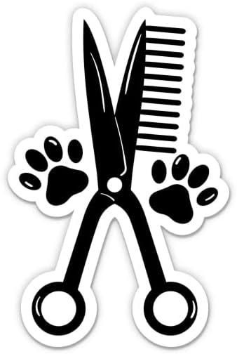 Adesivo de groomer para cães - adesivo de laptop de 3 - vinil à prova d'água para carro, telefone, garrafa de água - decalque de limpeza