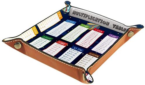 Tabelas de multiplicação de lyetny Caixa de armazenamento de bandeja de bandeja de cabeceira de cabeceira do caddy de bandeja de mesa de mesa de mesa de mesa Alterar a caixa de moeda de caixa